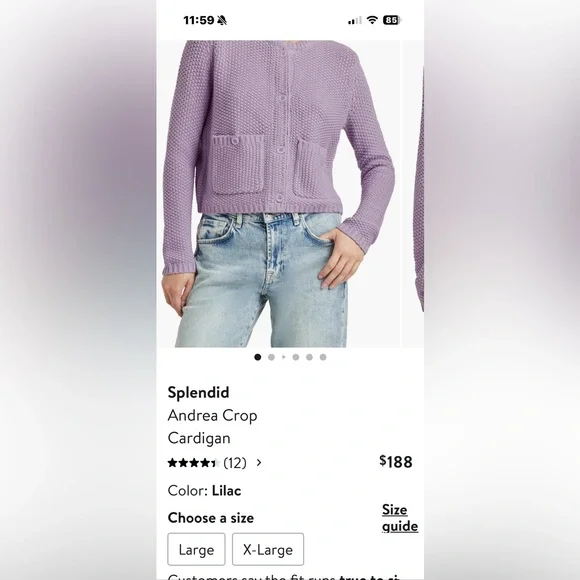 Splendid Andrea crop cardigan. ROSSA (color) Knit. Worn only once. - Picture 11 of 11